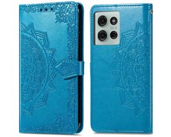 imoshion Hoesje - Geschikt voor Motorola moto G75 5G - Mandala Bookcase - Turquoise