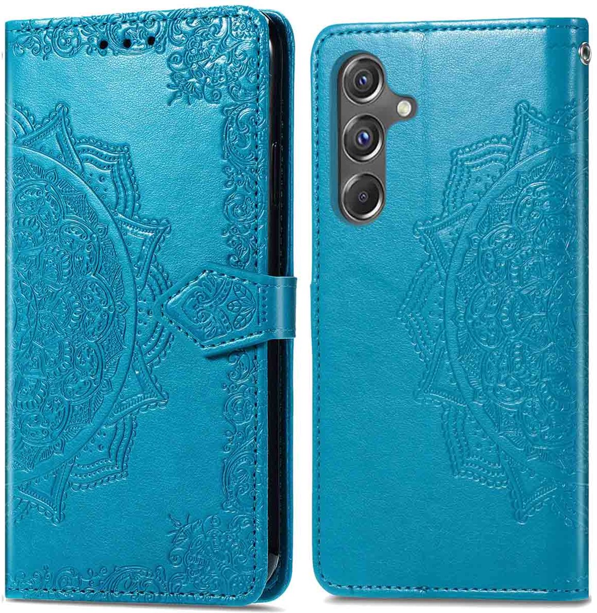 imoshion Hoesje - Geschikt voor Samsung Galaxy A15 (4G) / A15 (5G) - Mandala Bookcase - Turquoise