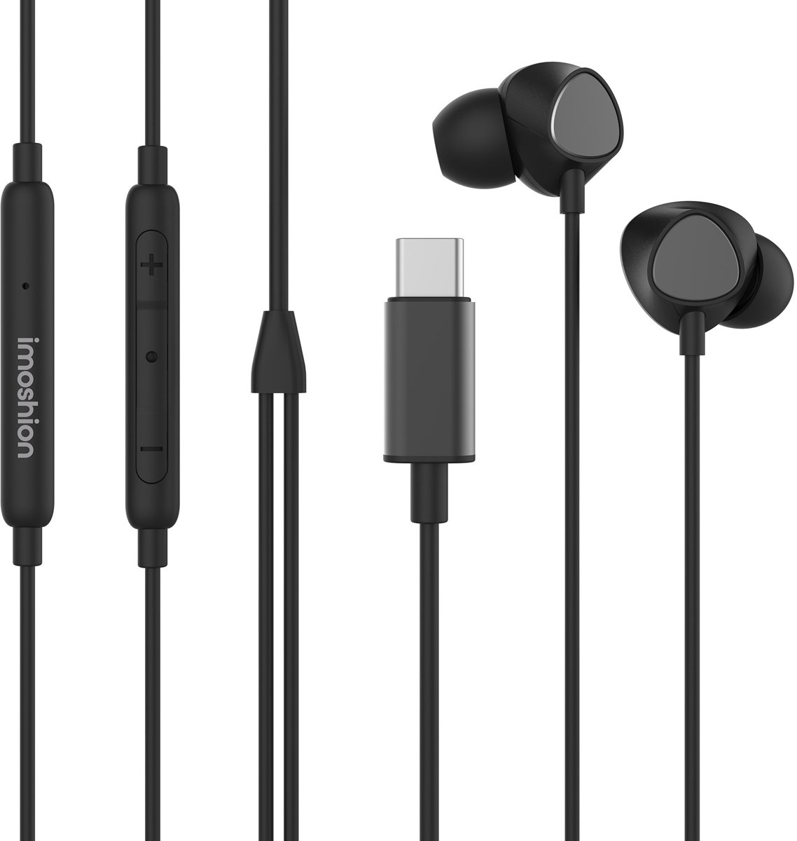 iMoshion In-Ear Oordopjes - Oortjes met Draad en Microfoon - Earbuds met USB-C aansluiting - Zwart