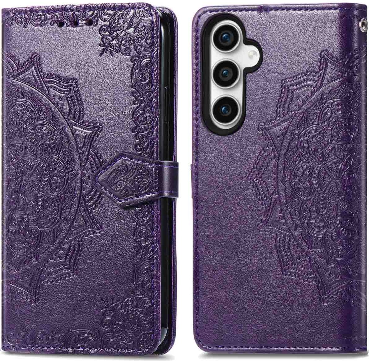 imoshion Hoesje - Geschikt voor Samsung Galaxy S23 FE - Mandala Bookcase - Paars