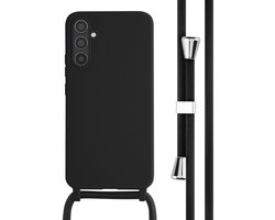 imoshion Hoesje - Geschikt voor Samsung Galaxy A34 (5G) - Siliconen hoesje met koord - Zwart