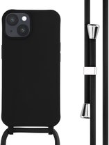 imoshion Hoesje - Geschikt voor Apple iPhone 14 - Siliconen hoesje met koord - Zwart