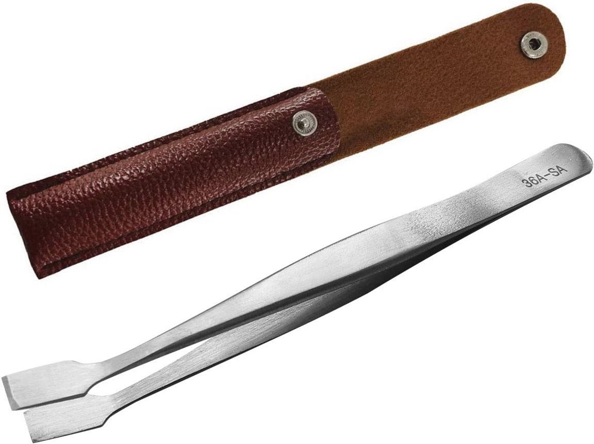 Roestvrijstalen gebogen pincet voor filatelie en doe-het-zelf sieraden