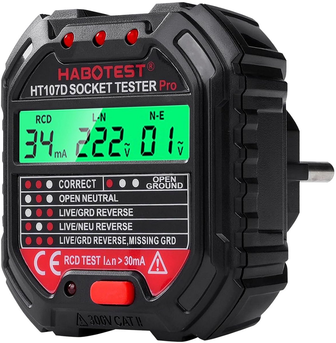 Stekkertester met RCD-test voor Eenvoudige Foutdiagnose in Elektrische Installaties