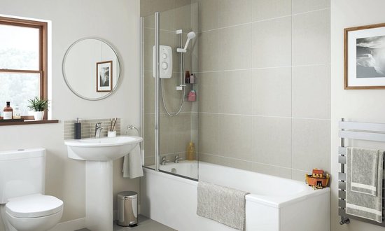 Elektrische douche met instelbare functies, chroom, 10,8 kW, moderne uitstraling