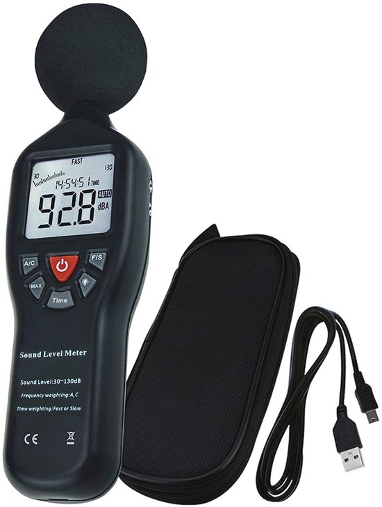 Decibel-meter, geluidsniveaumeter 882A, draagbare 30-130 dB Decibel-meter, geluidsniveaumeter 882A, draagbare 30-130 dB