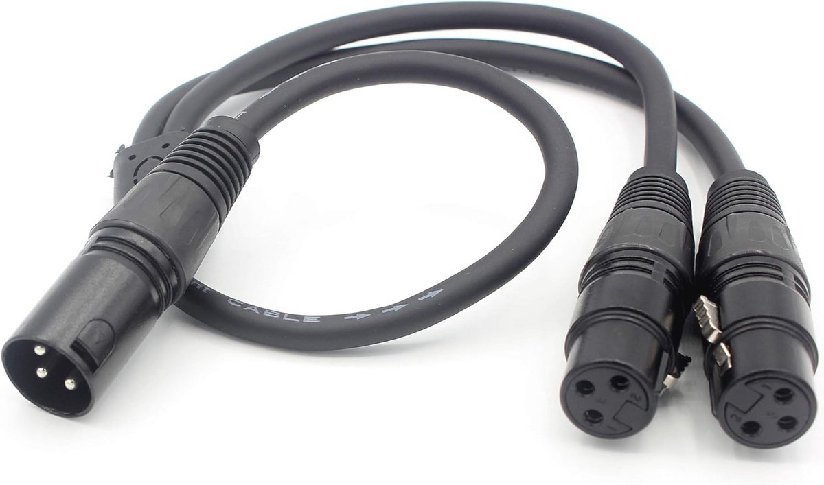 XLR naar Dual XLR Y Splitter Kabel - Microfoon Lood 0,5 m