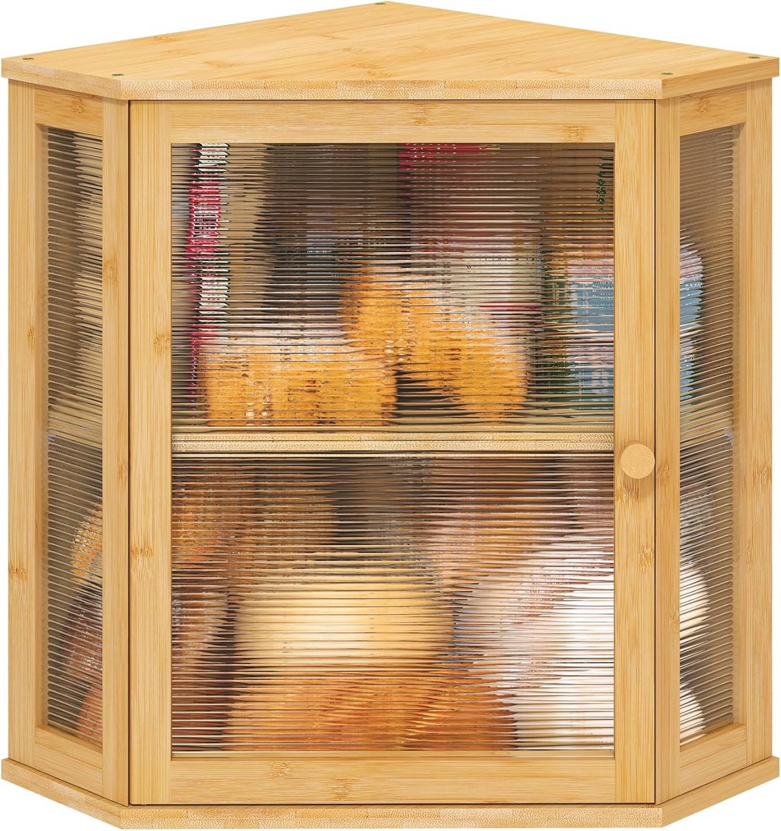 Extra grote hoekbrooddoos van bamboehout - ideale opbergruimte voor brood