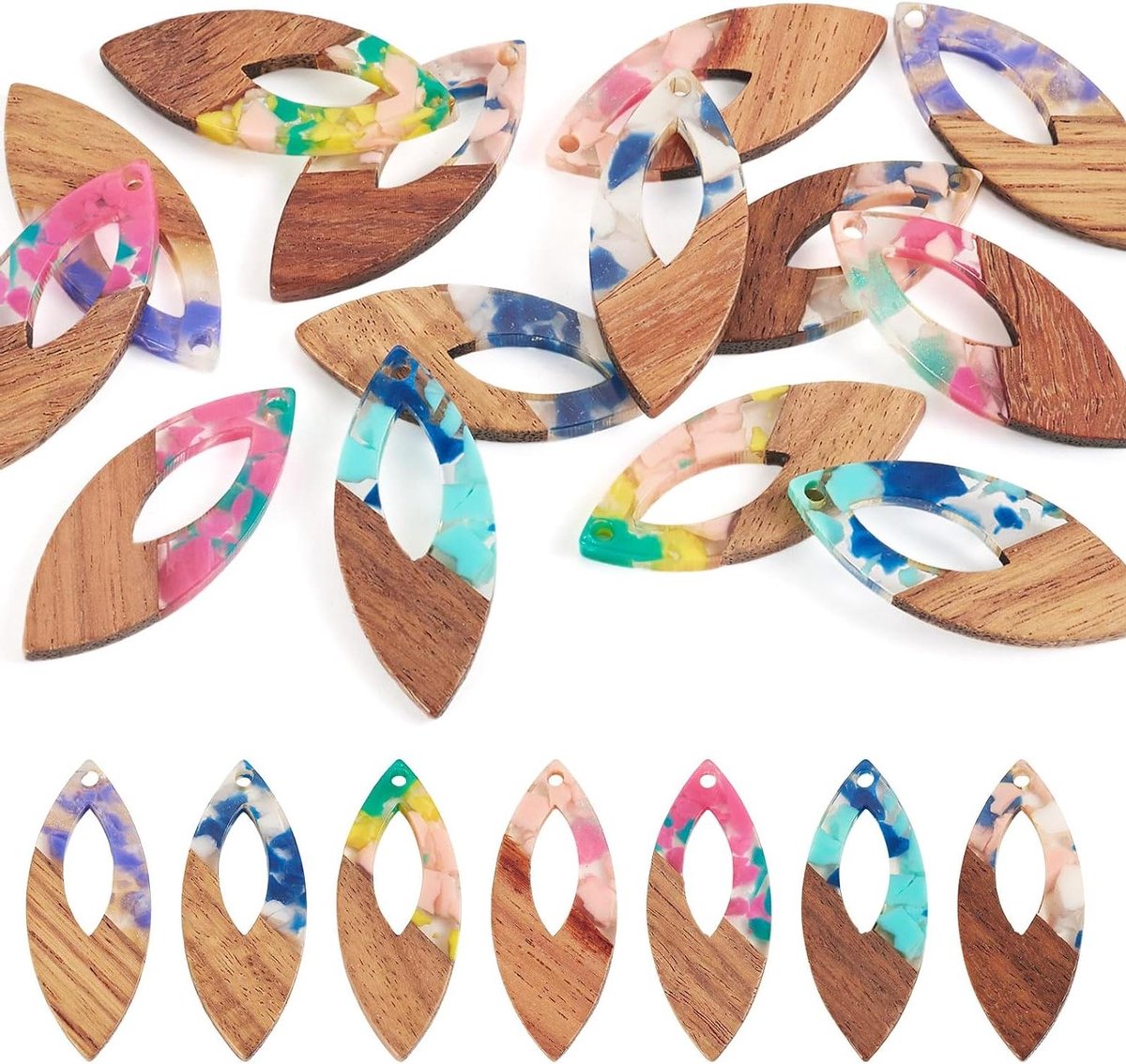 Allecta - Houten Hangers in Walnoot Design voor Sieraden Maken met Hars Dangle Charms