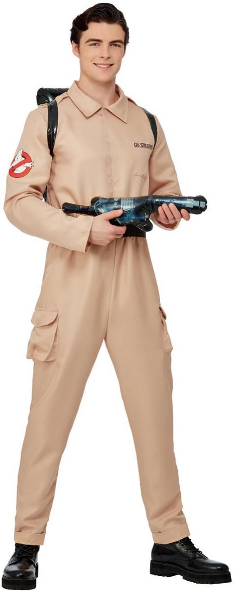 Heren Kostuum Spookjager - Jumpsuit met Opblaasbare Rugzak (Maat XL)
