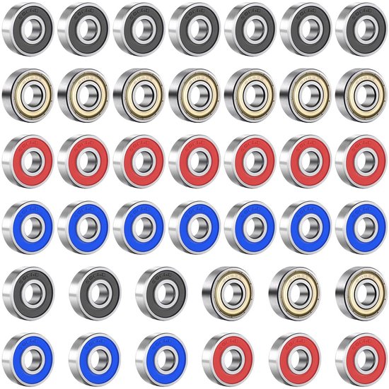 Kogellagers 608, 608ZZ Kogellagers koolstofstaal metaal Double Shielded miniatuur groefkogellagers voor skateboard scooter inline skates
