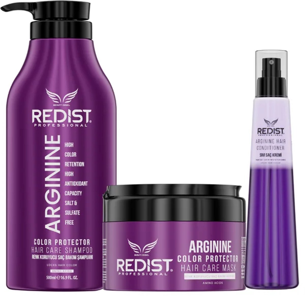 Redist Arginine Color Protector Haarverzorging set - Shampoo 500 ml - Haarmasker 250 ml - Conditioner 225 ml - Kleurbescherming & Herstel – Professionele Haarverzorging – Kleurbescherming voor geverfd haar- Arginine Haarverzorging