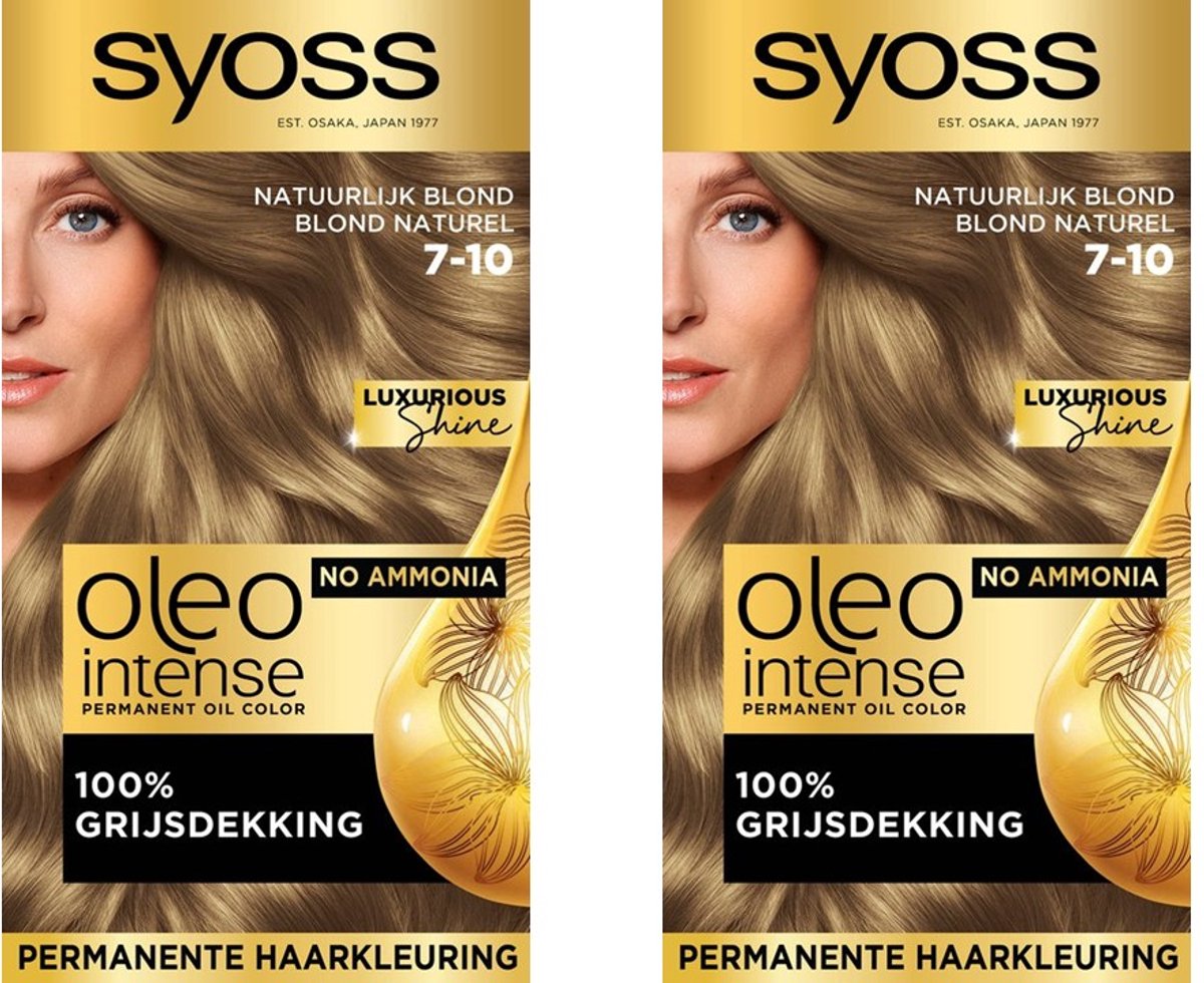 Syoss Oleo Intense Haarverf 7-10 Natuurlijk Blond - 2 Stuks