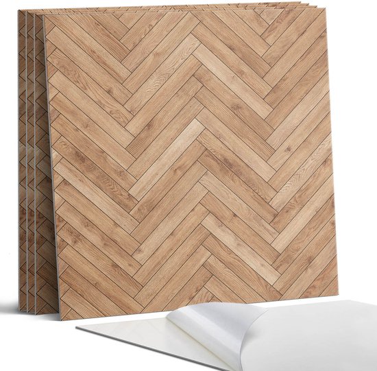 Btstil 3D-wandpanelen, 4 stuks, 43 x 32 cm, wandbescherming, vilten paneel, decoratieve wandpanelen, zelfklevend, anti-botsing, muurstickers voor slaapkamer, kinderkamer (bruin