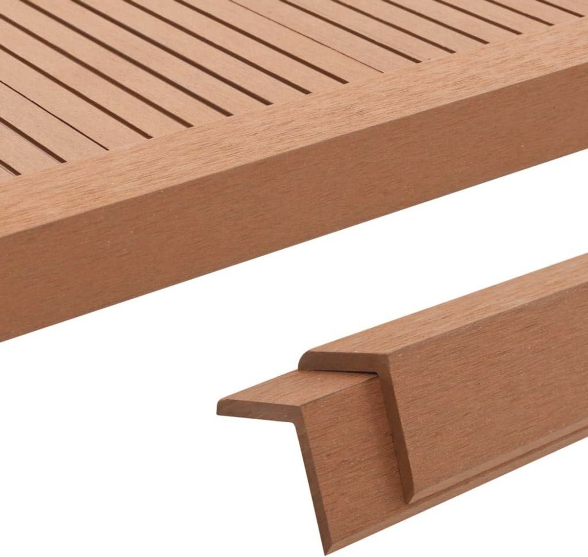 Terras Hoeklijsten 5 stuks - WPC Terrashoekprofielen L-vorm 170 x 4,5 x 4,5 cm