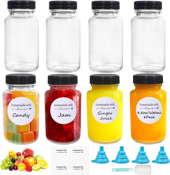 Rechargeable Voyage Lot De 8 Bouteilles De Voyage 100ml Transparentes