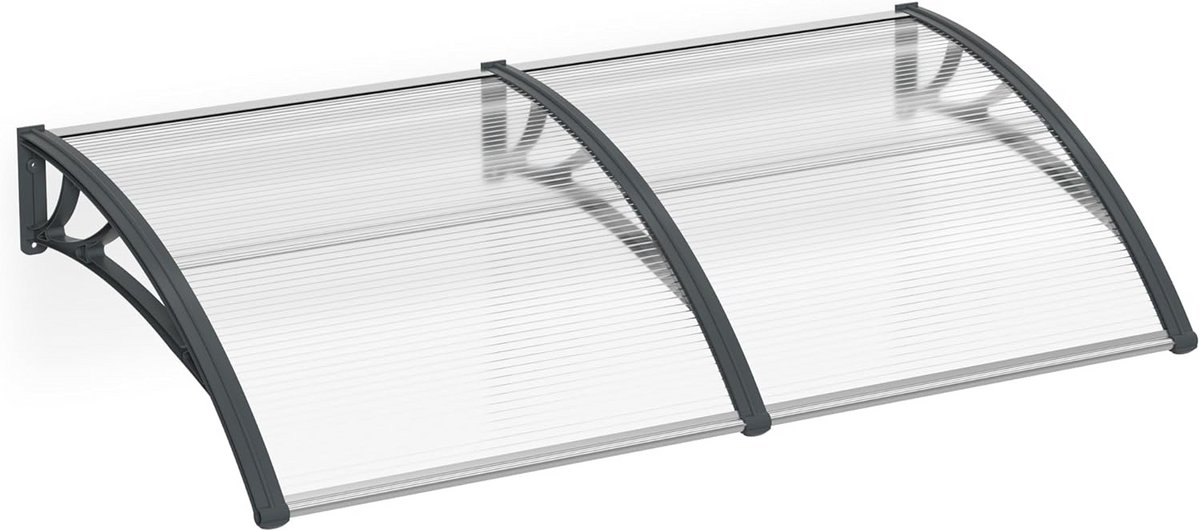 Deurluifel Overkapping Polycarbonaat Transparant 200x100 cm - Weerbestendige Luifel voor Deuren en Ramen