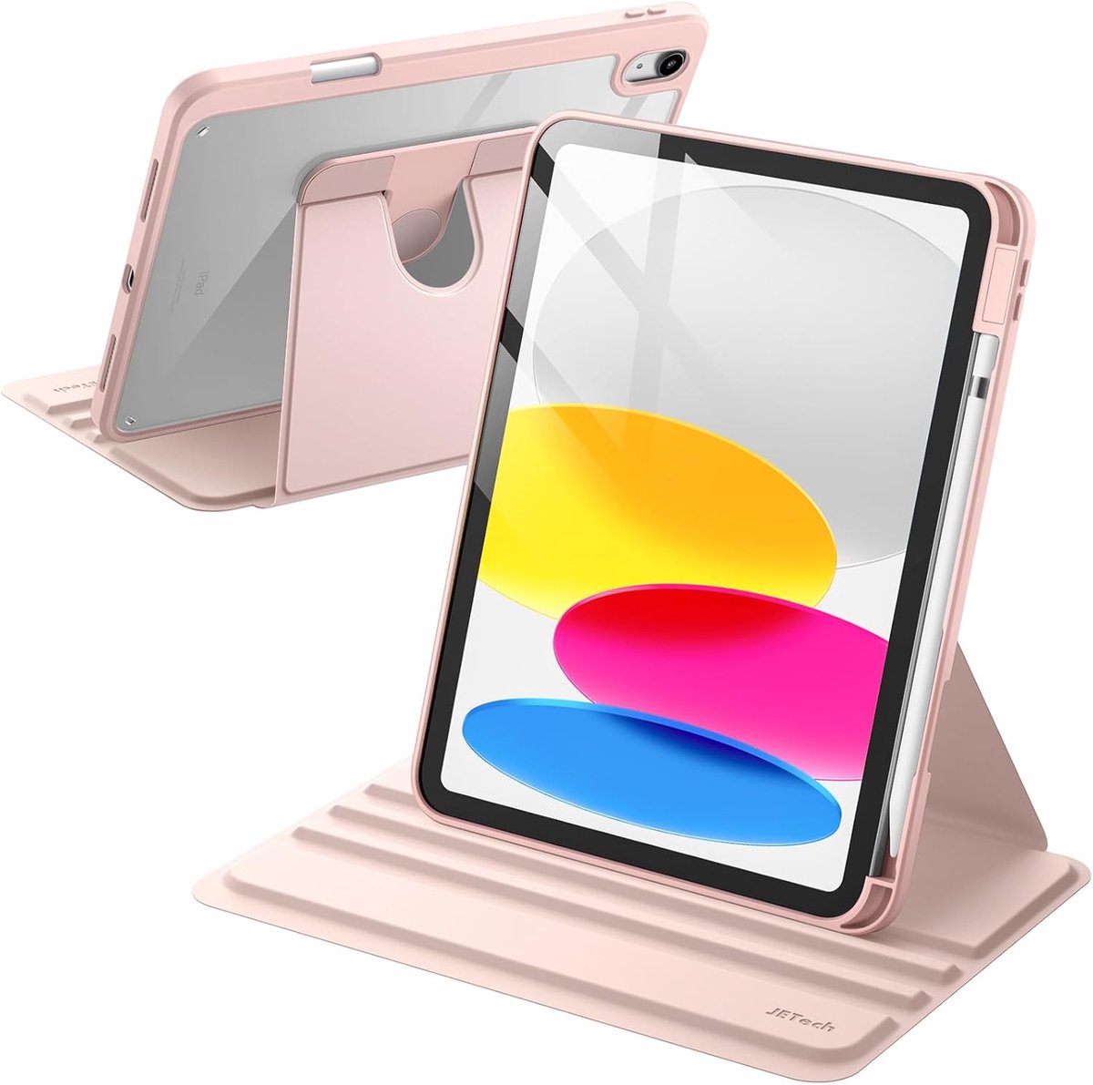 Zandarix Geschikt voor Apple iPad A16 (2025) - Met Pencil Houder - 360 Graden Rotatie - Book Case - Tablethoes - Zand Roze