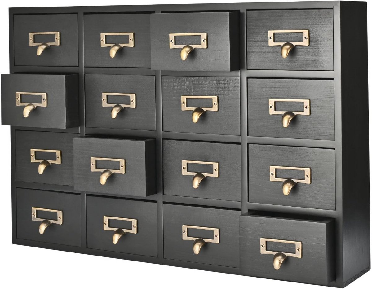 Vintage Apotheekkast met 16 Lades - Compacte Organizer voor Thuis en Kantoor