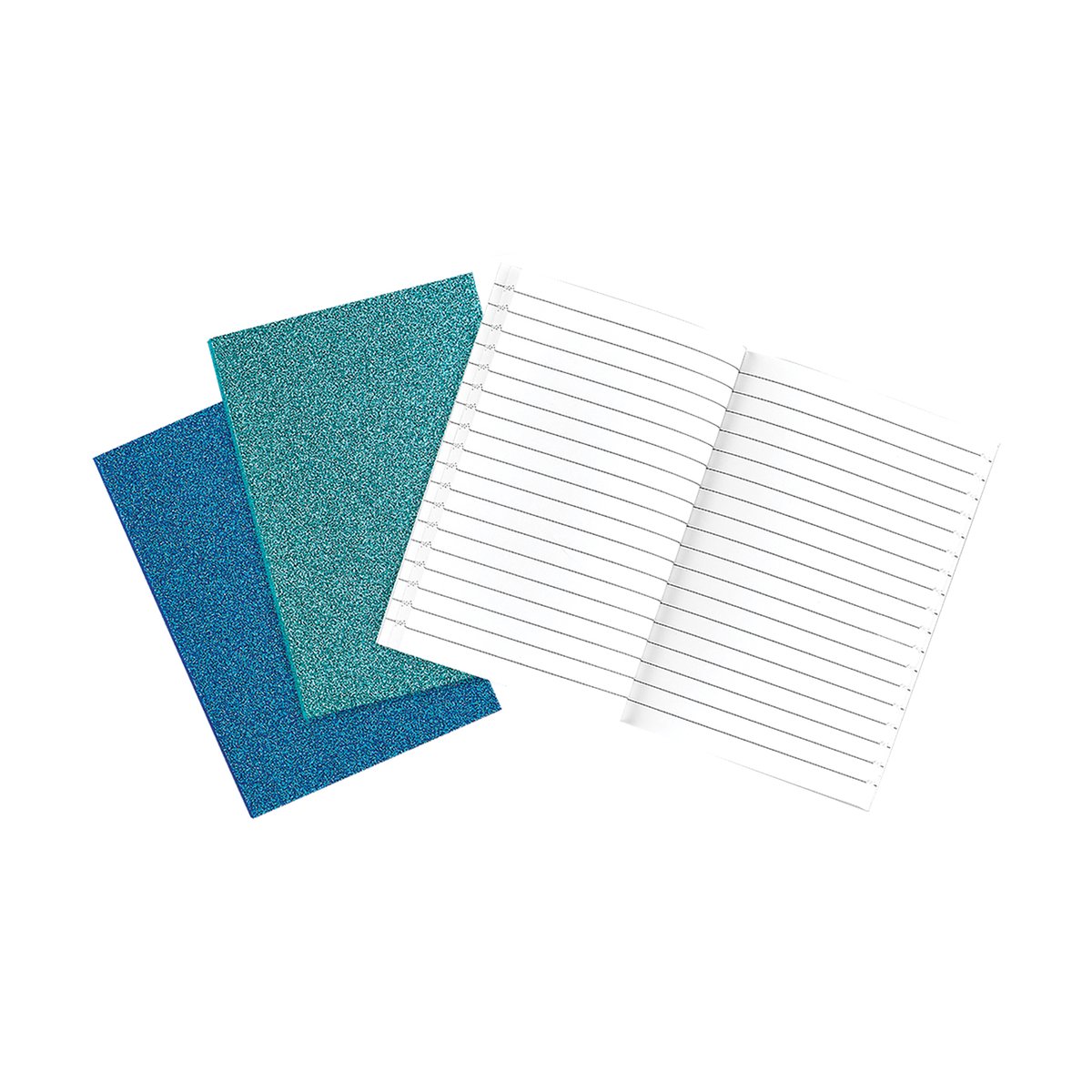 Oh My Glitter! Notebooks: Aquamarine & Sapphire - Set of 3 (4 X 5.75)
