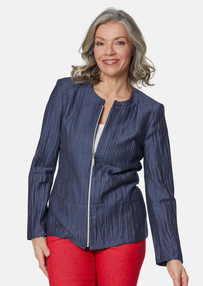 Goldner Lichte blazer Lichte structuurblazer met ritssluiting