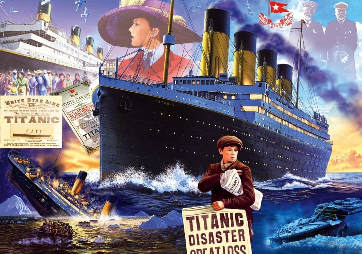 Uitdagende Legpuzzel Titanic 2000 Stukjes - Nostalgische Scheepsafbeelding