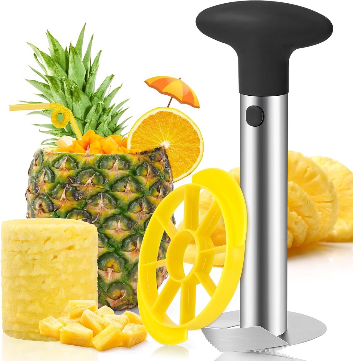 Professioneel Ananas Ontpitter en Snijder - RVS Kernverwijderaar voor Perfecte Ringetjes