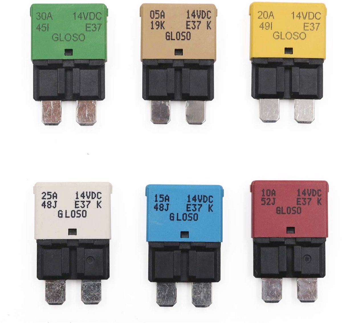 12V DC Zekeringsautomaat 30A - Handmatige Reset Stroomonderbreker voor Auto's en Voertuigen