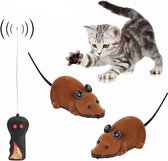 Afstandsbediening kattenspeelgoed - elektronisch muisspeelgoed - leuk simulatiespel voor achtervolging - dierenspeelgoed - huisdiercadeau - bruin