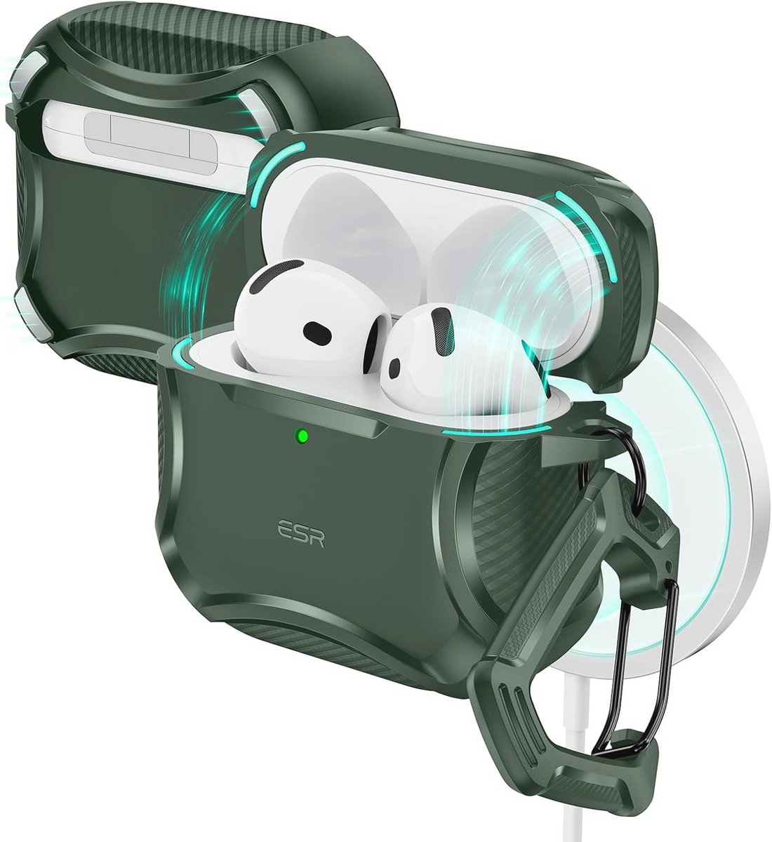 AirPods 4 Hoes met MagSafe Compatibiliteit en Krachtige Valbescherming - Groen
