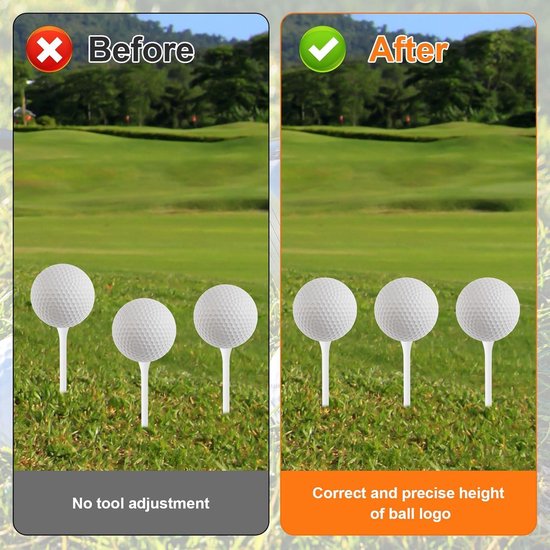 Allecta - Golf Tee Hoogte Aanpasser voor Consistente Swings en Precisie met Kunststof Meetinstrument - 6 Hoogtes van Allecta — afbeelding 2