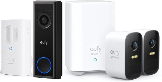 Eufy Video Deurbel Starterkit 2K + 2C Camera Zwart/White