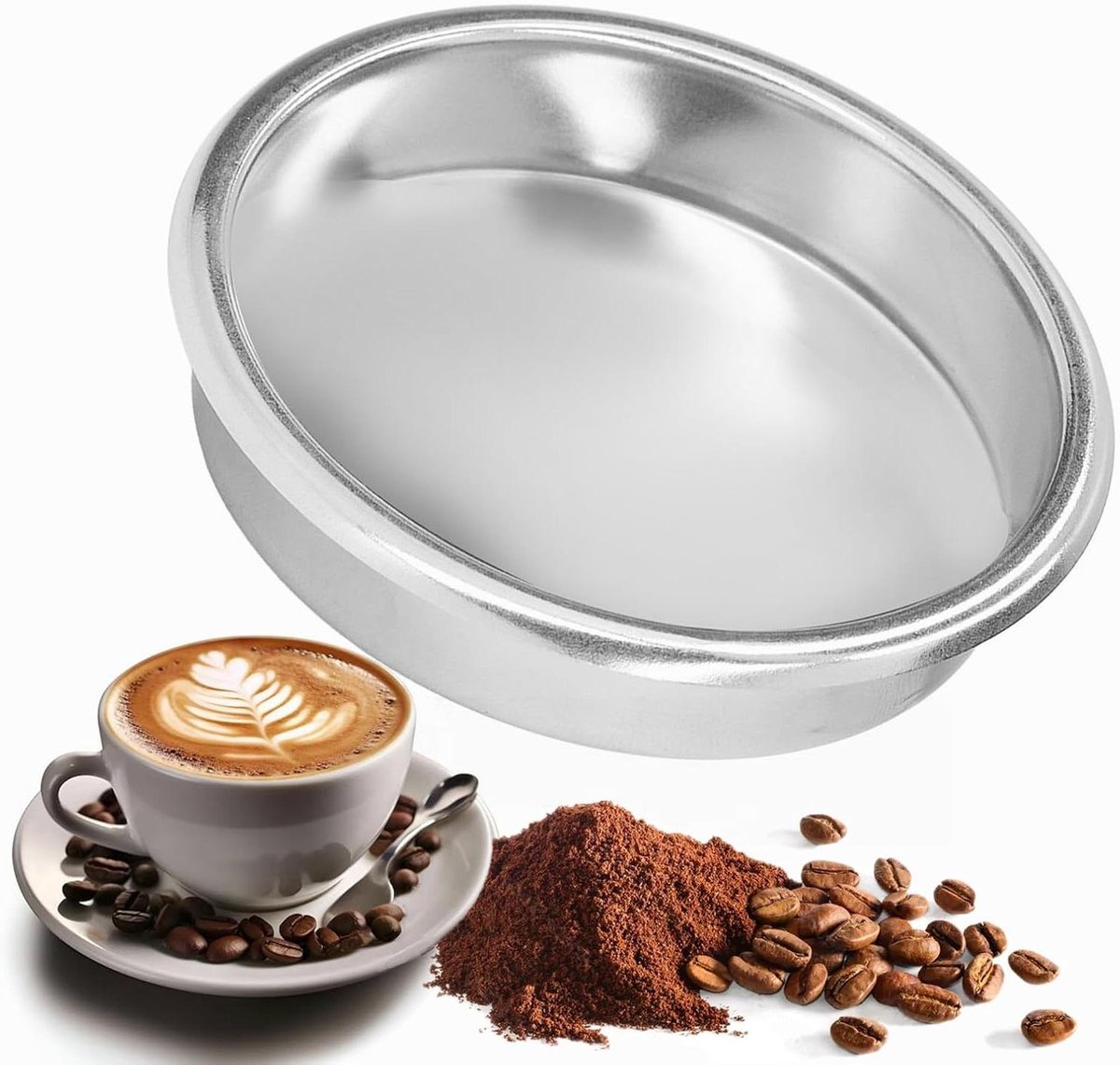 Roestvrij Stalen Schoonmaak Schijf voor Koffiemachines - 58mm, Slijtvast, Zilverkleurig