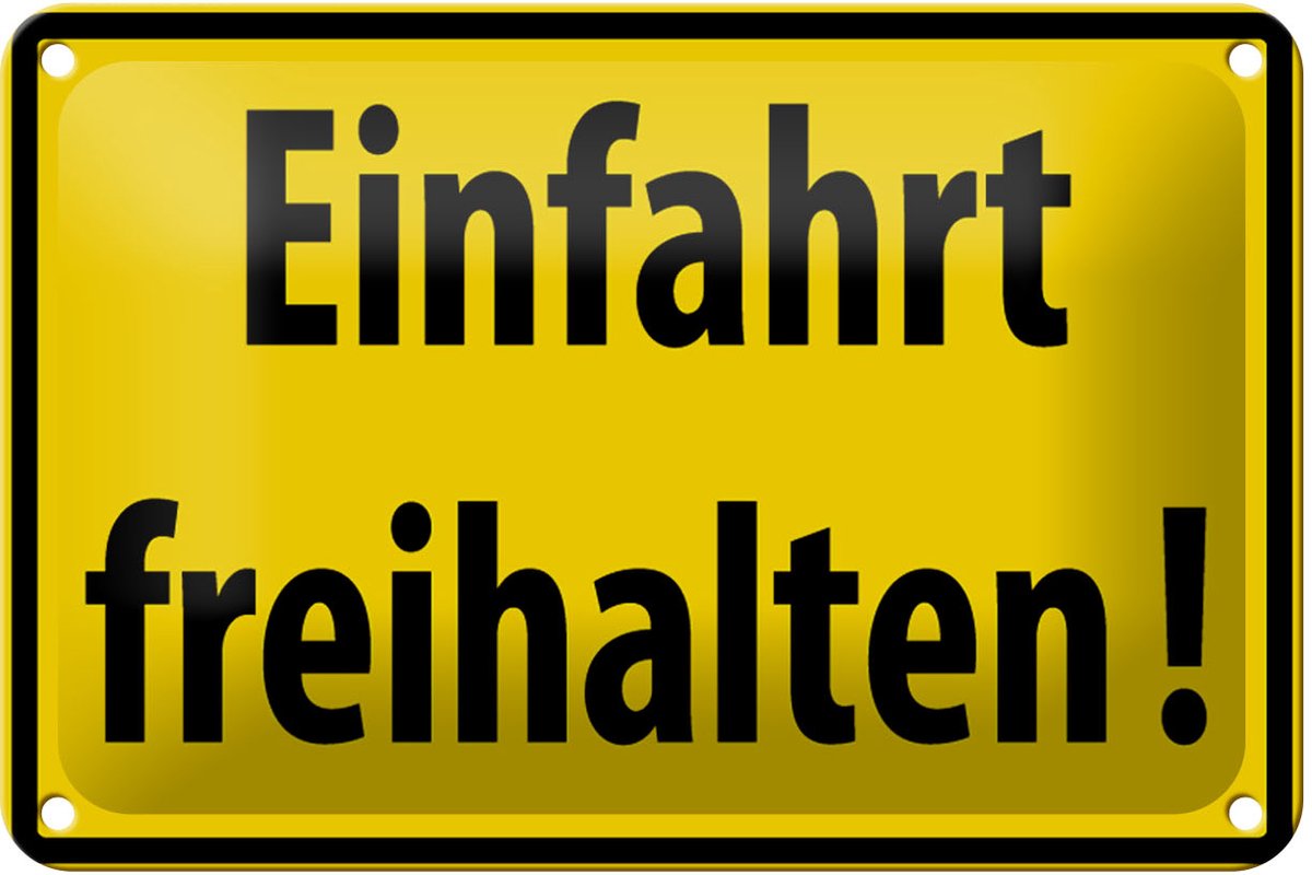 Blechschild Warnschild 18x12cm Einfahrt freihalten