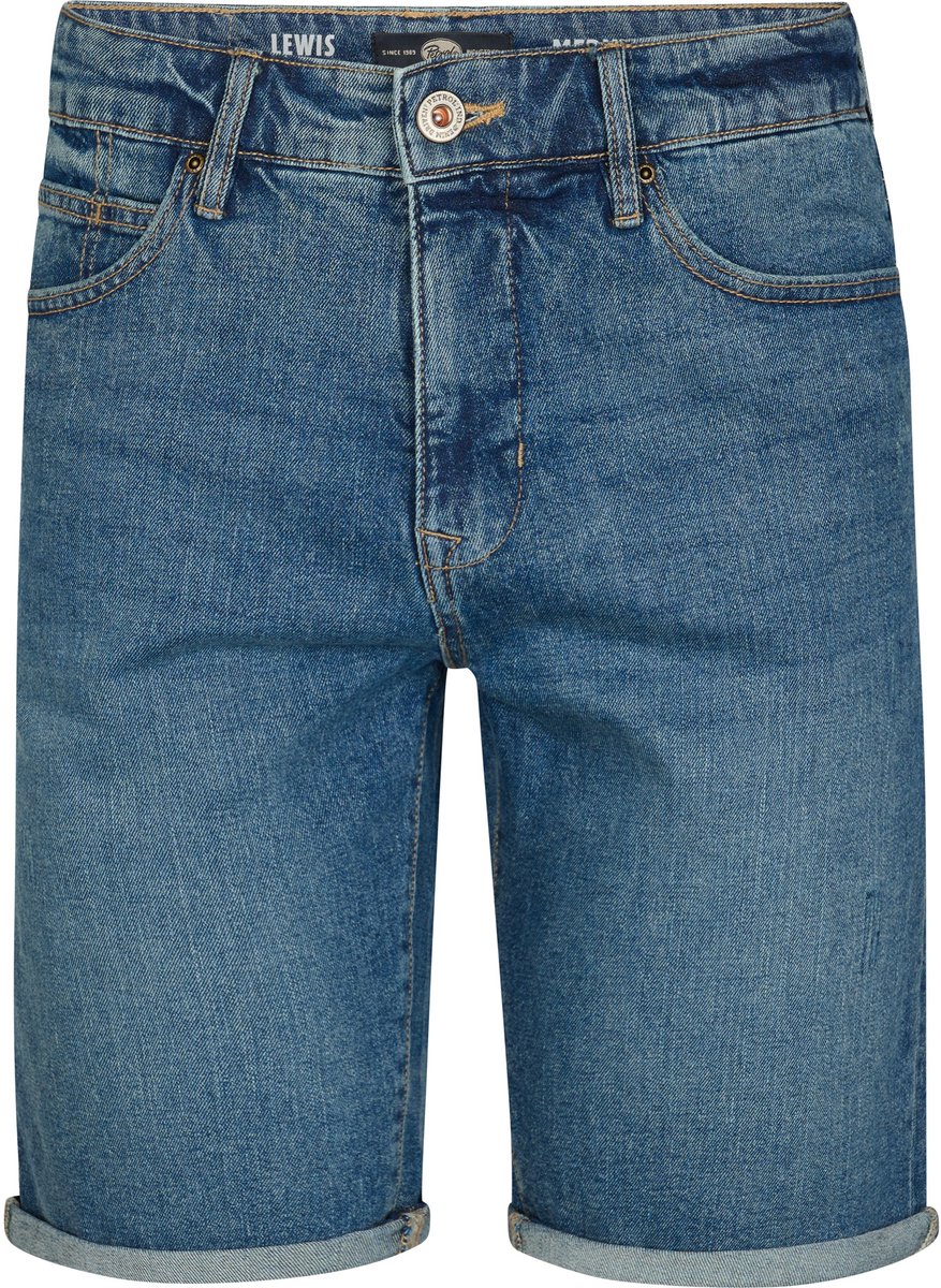 Petrol Industries - Heren Lewis Loose Jeans Short Speedster - Blauw - Maat XXXL