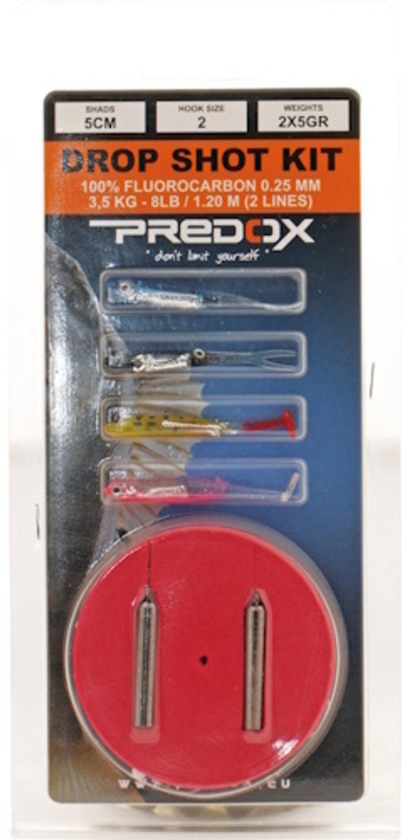 Predox Dropshot kit - Predox complete set met softbaits, onderlijnen en loodjes voor roofvissen Medium