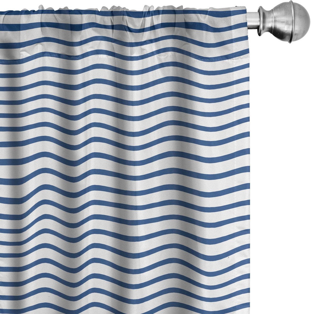 ABAKUHAUS Gordijnen met havenstrepen – 2-delige set – 75 × 225 cm – nachtblauw