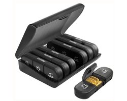 VeryGoods™ Pillendoos Set – Medicijndoosje 7 Dagen met 3 Vakken – Uitneembare Pillendoosjes – Medicijnbox & Medicijndoos – Medicatiedoosje 7 Dagen per Week – Nederlandstalige Bedrukking