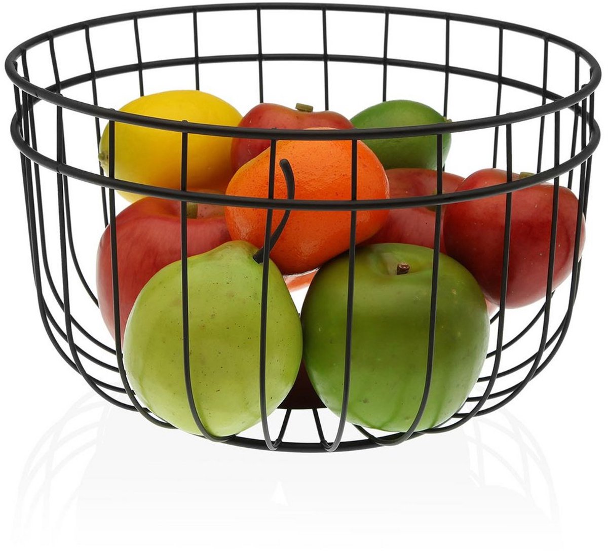 Doodadeals® Fruitschaal – Moderne Fruitmand van Metaal – Zwart – Ø 25.5 cm – Elegant Open Design