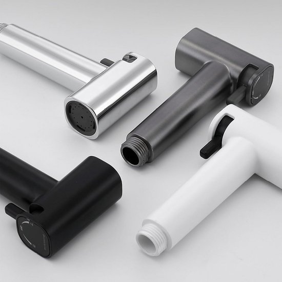 Handbediende bidetsproeier voor toilet, grijs messing badkamerdoek luiersproeier set met koud en warm water, wandmontage toilet bidet sproeier kit voor vrouwelijke hygiëne, PVC-slang (kleur: roestvrij