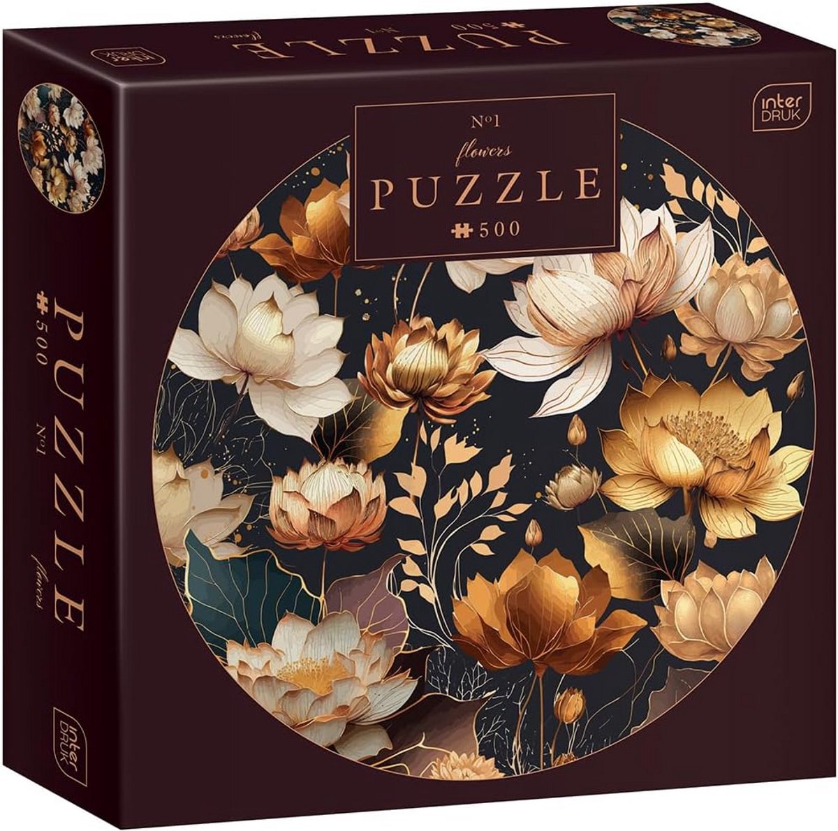 Ronde Legpuzzel 500 Stukjes - Bloemendesign - Diameter 63 cm