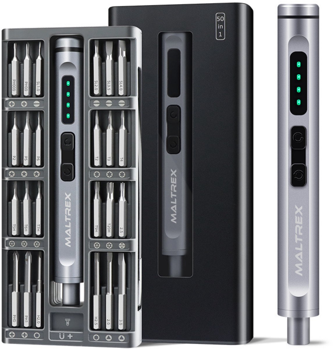 50in1 Elektrische Schroevendraaierset – USB-C – LED Licht – Magnetische Bitset – Precisie Gereedschap