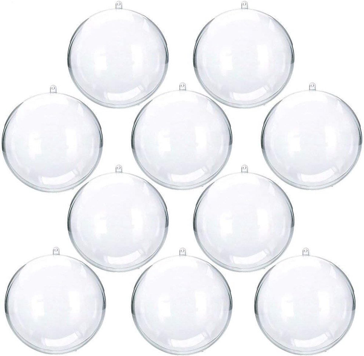 Transparante Kerstballen – 10 Stuks 7cm – Plastic Vulbare DIY Ornamenten – Herbruikbaar Voor Kerstboom, Feest, Bruiloft En Cadeaus