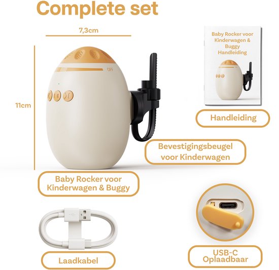 Baby Rocker voor Kinderwagen & Buggy van MMOBIEL - Met Speaker voor White Noise & Bluetooth Audio - Voor Wipstoel Baby - Oplaadbaar - Automatisch Wiegen - Stille Motor van Merkloos — afbeelding 3