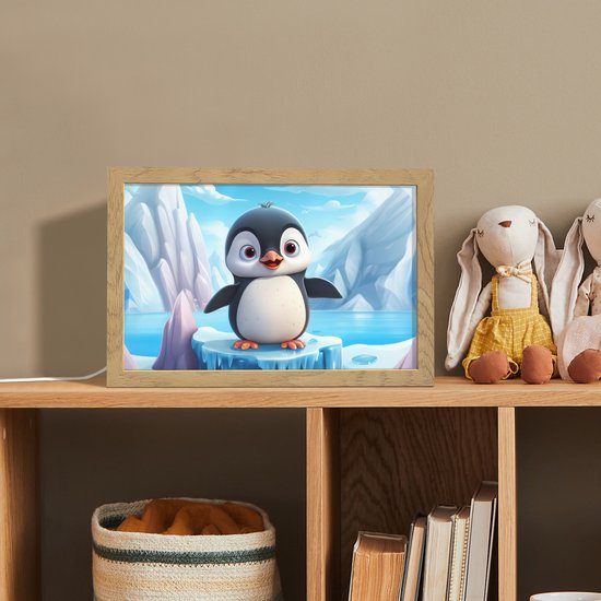 Nachtlampje 30x20 cm - Kinder lamp - Pinguïn - Meisjes - Pooldieren - Kinderen - Tafellamp kinderkamer - Slaapkamer lamp - Bedlamp kinderen - Kinderlampje stopcontact - Wandlamp babykamer - Nachtlampjes van Merkloos — afbeelding 3