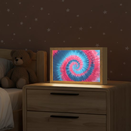 Nachtlampje 30x20 cm - Kinder lamp - Spiraal - Roze - Draaiend - Tafellamp kinderkamer - Slaapkamer lamp - Bedlamp kinderen - Kinderlampje stopcontact - Wandlamp babykamer - Nachtlampjes van Merkloos — afbeelding 2