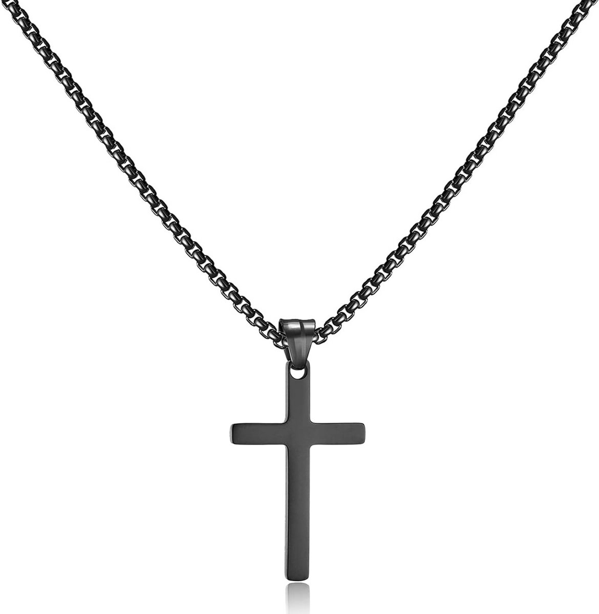 Heren Kruisketting Roestvrij Staal - Goud of Zilver | Christelijke Sieraden