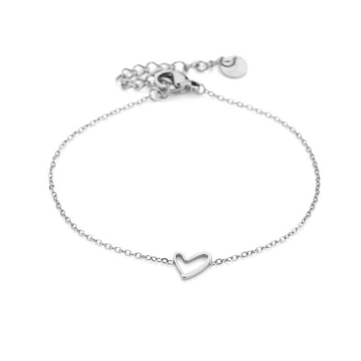 subtiel hartjes armband- Dames armband- Nikkelvrij- Stainless steel- Kerst- Moederdag- Sint