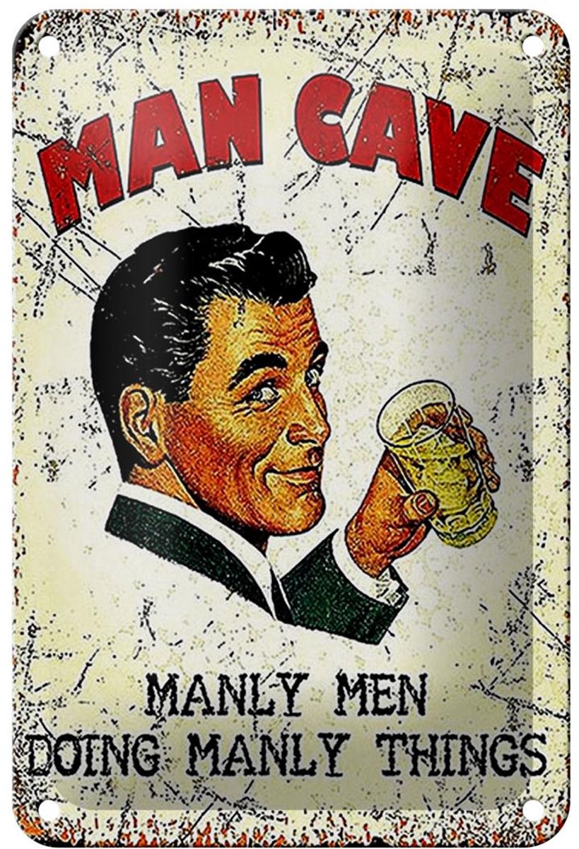 Blechschild Retro 12x18cm Man Cave manly men manly things
