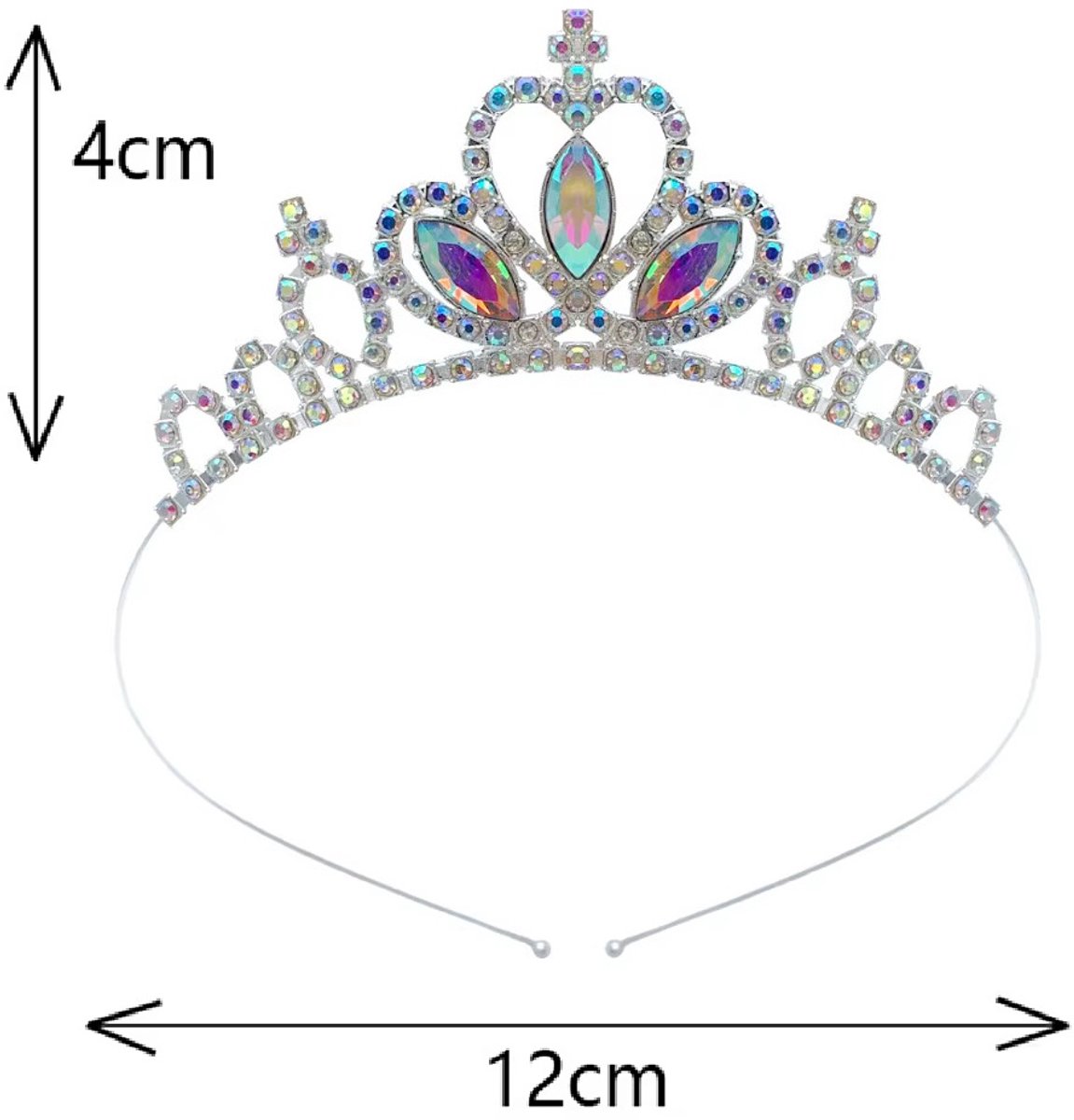 Prinsessen Tiara Zeemeermin Kleuren – Kinder Diadeem met Iriserende Steentjes - Feestaccessoires voor kinderen vanaf 3 jaar — afbeelding 2